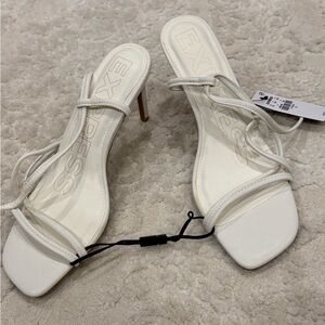 Express Elegant White Strappy Heels